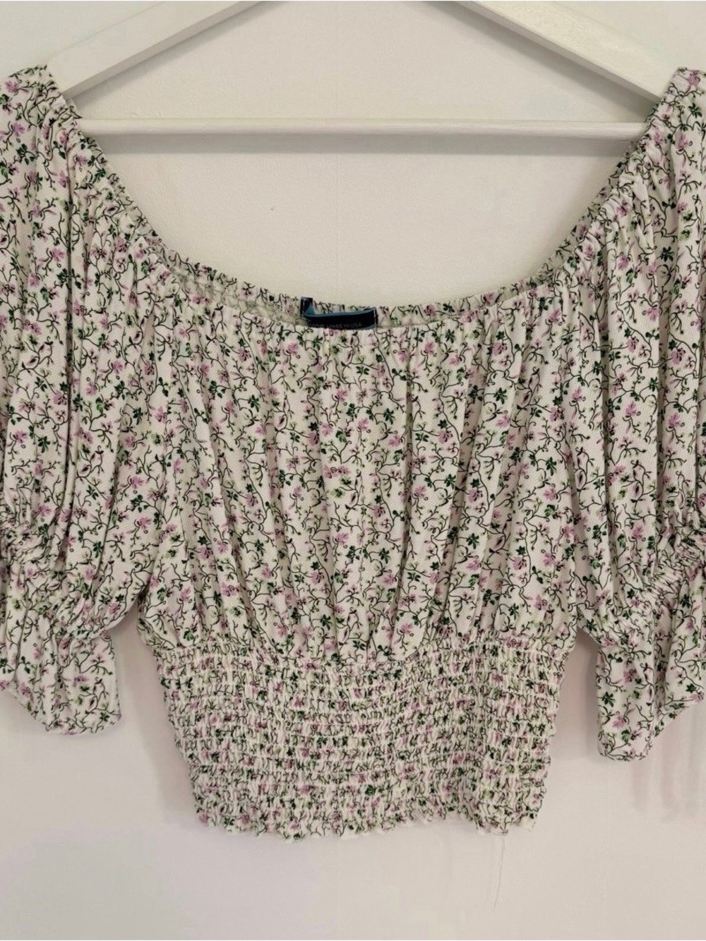 Shore Floral Smocked Off-Shoulder Top